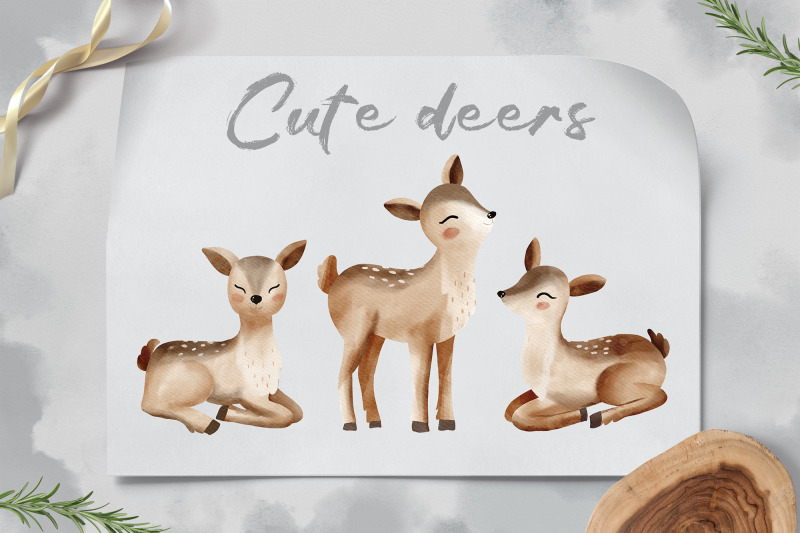 watercolor-winter-deer-clipart-png-woodland-animals-png