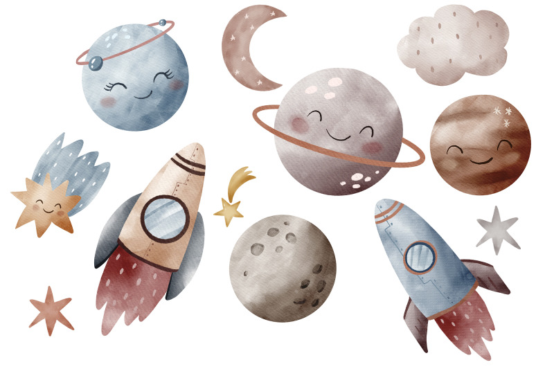 watercolor-cute-space-clipart-png-space-themed-nursery-png