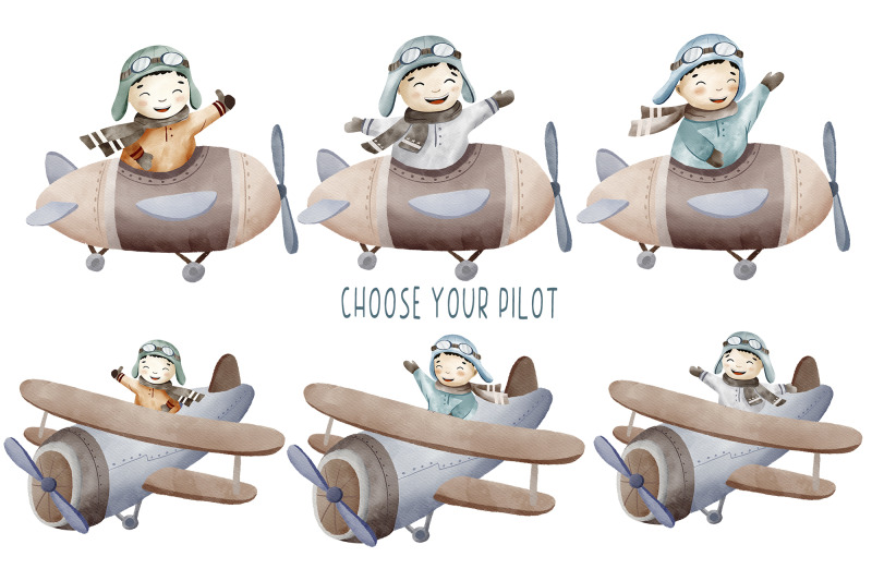 watercolor-little-pilot-clipart-airplane-clipart-png