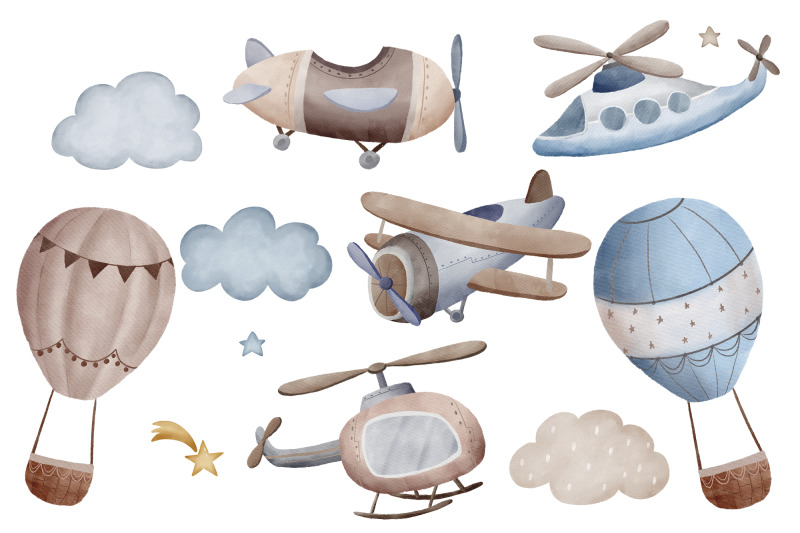 watercolor-little-pilot-clipart-airplane-clipart-png