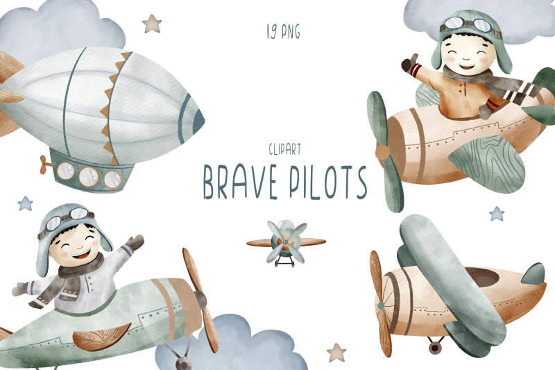 watercolor-little-brave-pilot-clipart-airplane-clipart-png