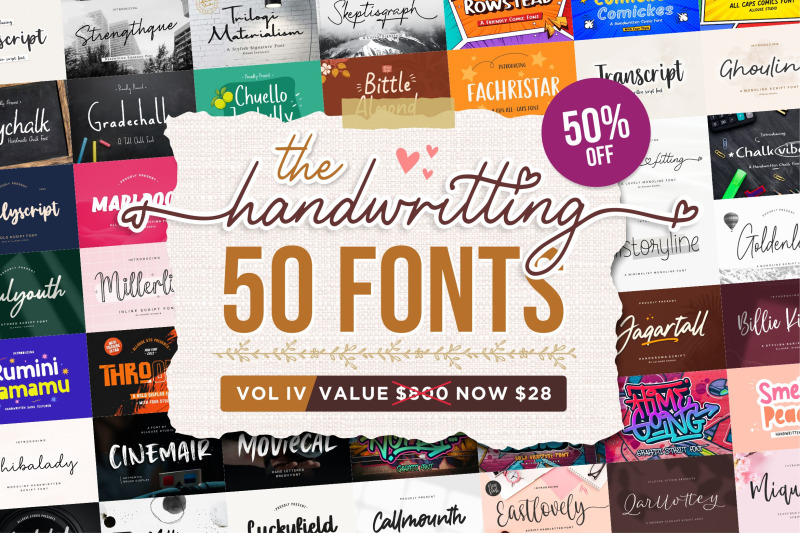 handwritten-font-bundle-50-fonts
