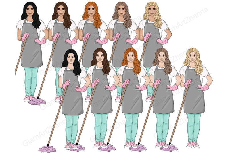 cleaning-girls-clipart