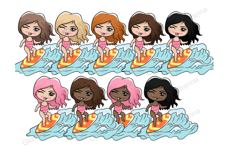 surfing-cute-dolls