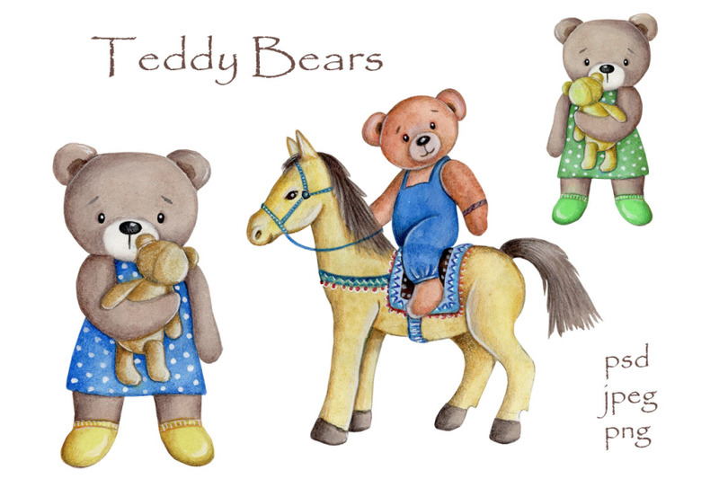 teddy-bears-watercolor-illustrations-for-children