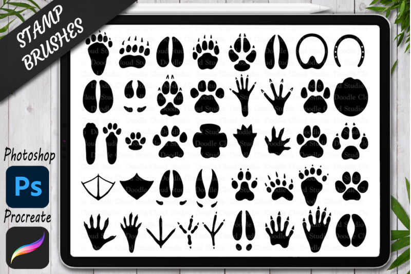 animal-paw-stamps-brushes-for-procreate-and-photoshop-footprint-stamp