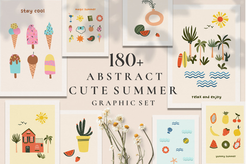 summer-season-abstract-graphic-set