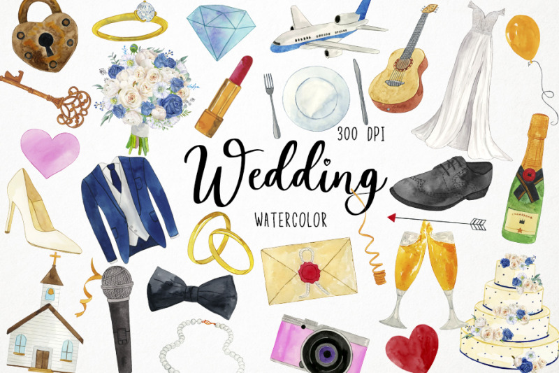 watercolor-wedding-clipart-marriage-clipart-engagement-clipart