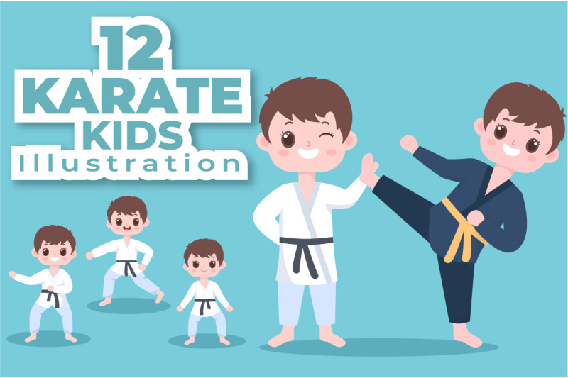 12-cute-cartoon-karate-kids-illustration