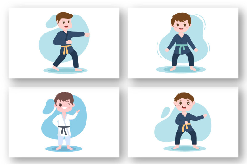 12-cute-cartoon-karate-kids-illustration