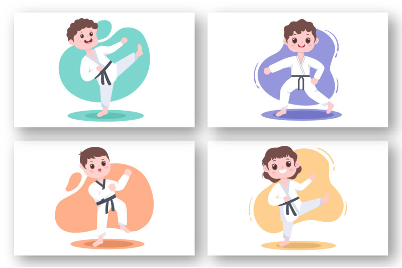 12-cute-cartoon-karate-kids-illustration