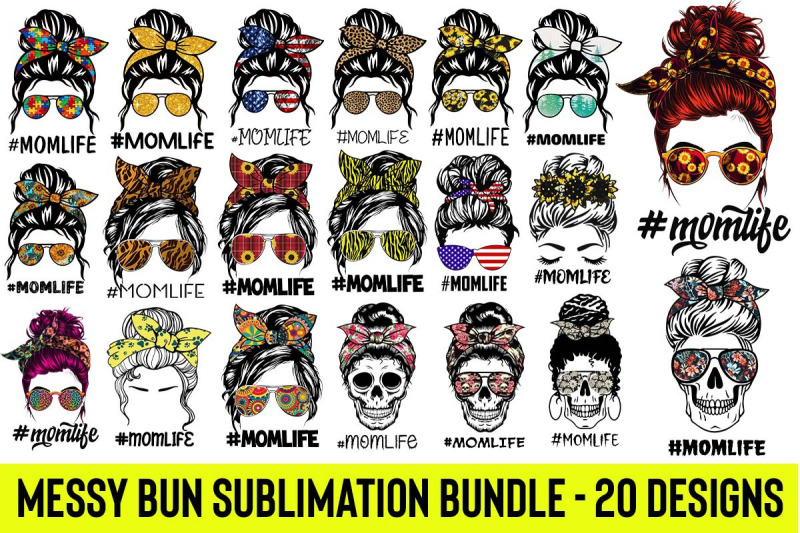 20-files-messy-bun-sublimation-bundle