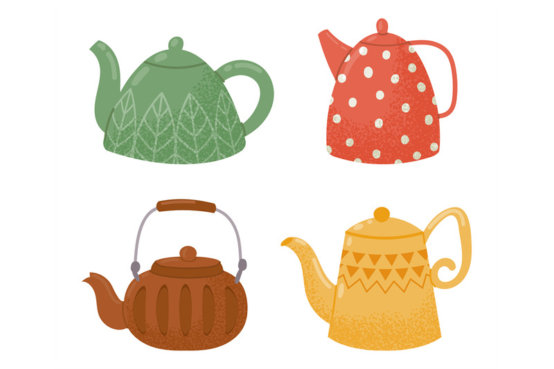 cartoon-decorative-glass-and-ceramic-teapots-modern-and-vintage-kettl