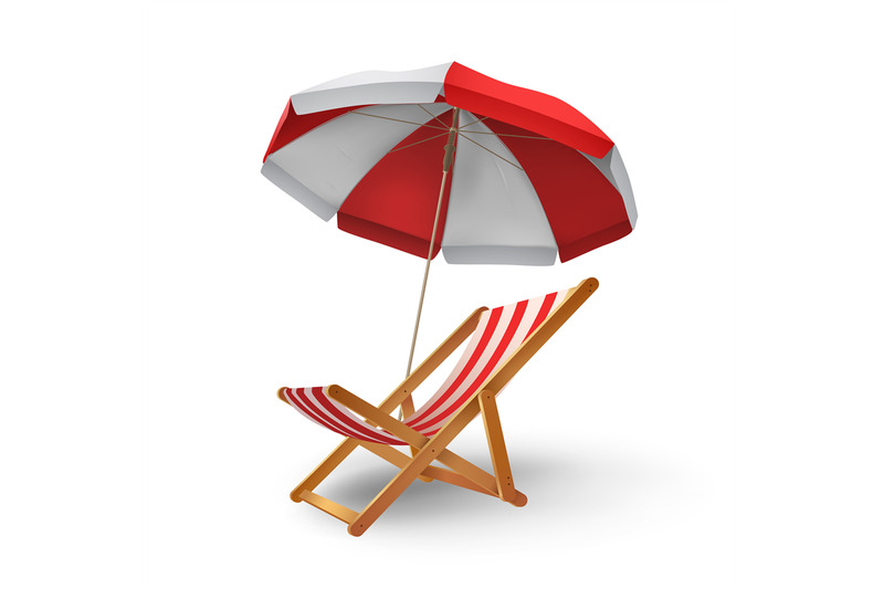 realistic-beach-parasol-umbrella-and-chaise-longue-for-vacation-recli