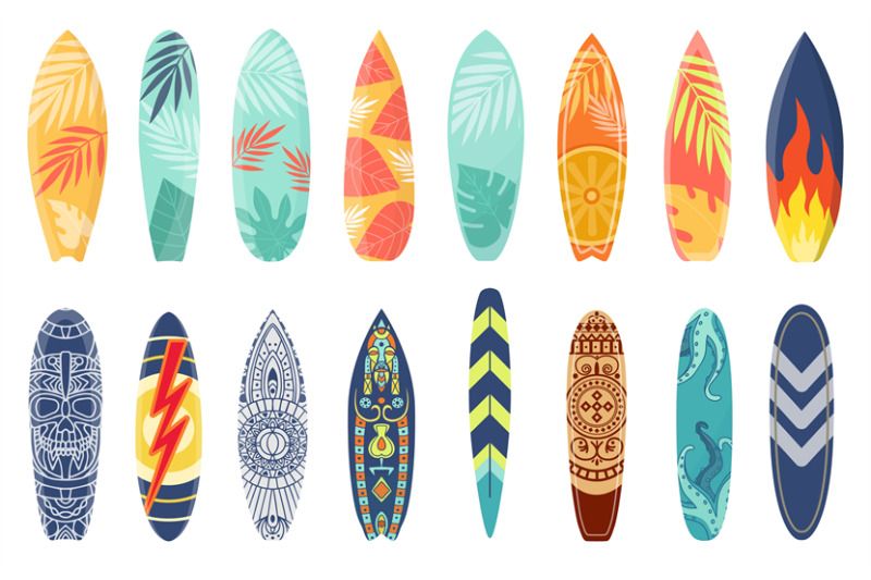 cartoon-surfing-board-with-summer-design-and-ethnic-pattern-surfboard