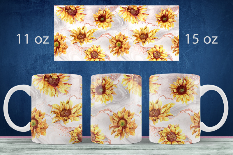 sunflower-on-marble-mug-sublimation-png-glitter-full-wrap