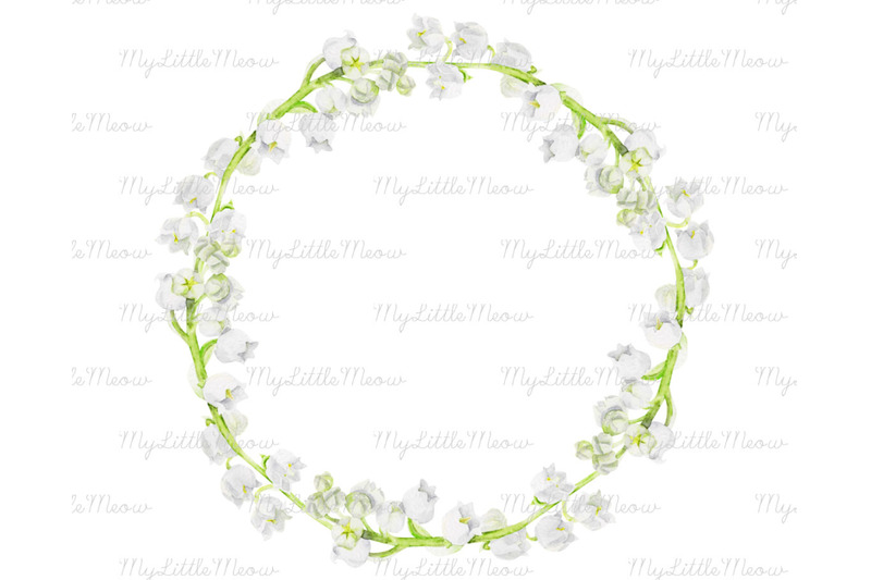 lily-of-the-valley-wedding-watercolor-wreath-clipart-w116