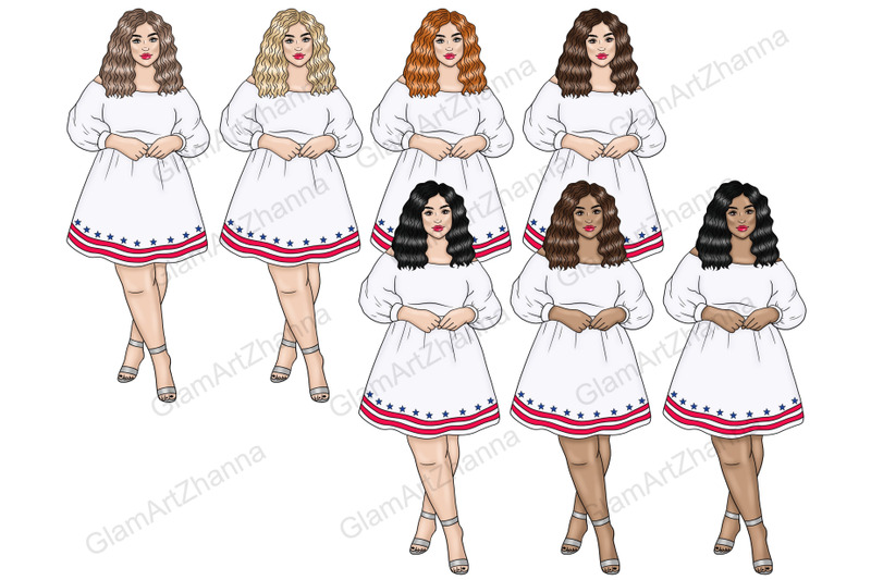 4-of-july-fourth-of-july-girls-clipart