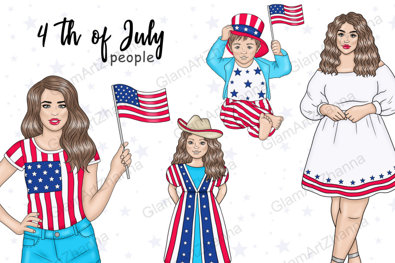 4-of-july-fourth-of-july-girls-clipart