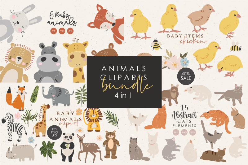 animals-cliparts-bundle-digital-download-baby-animals-elements