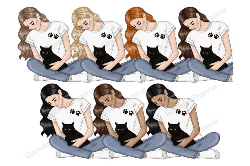 pets-girls-clipart