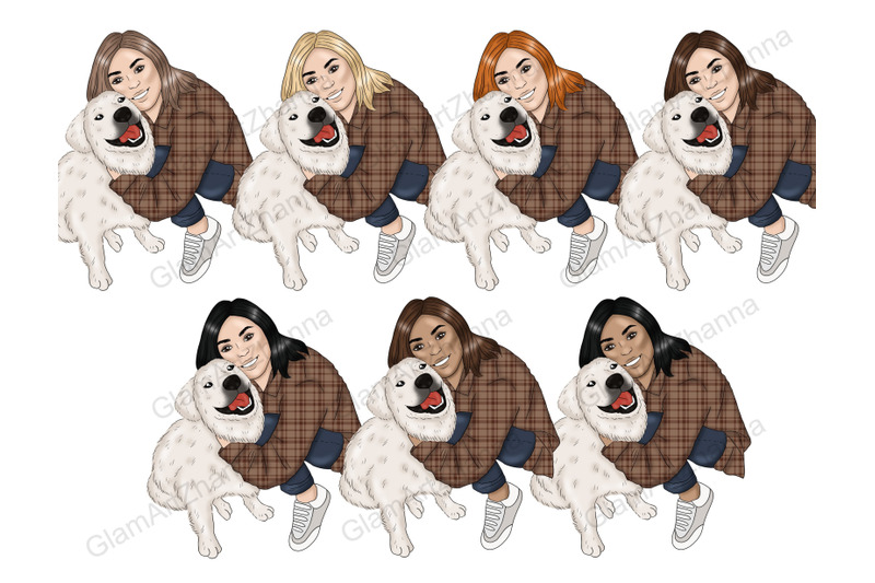 pets-girls-clipart