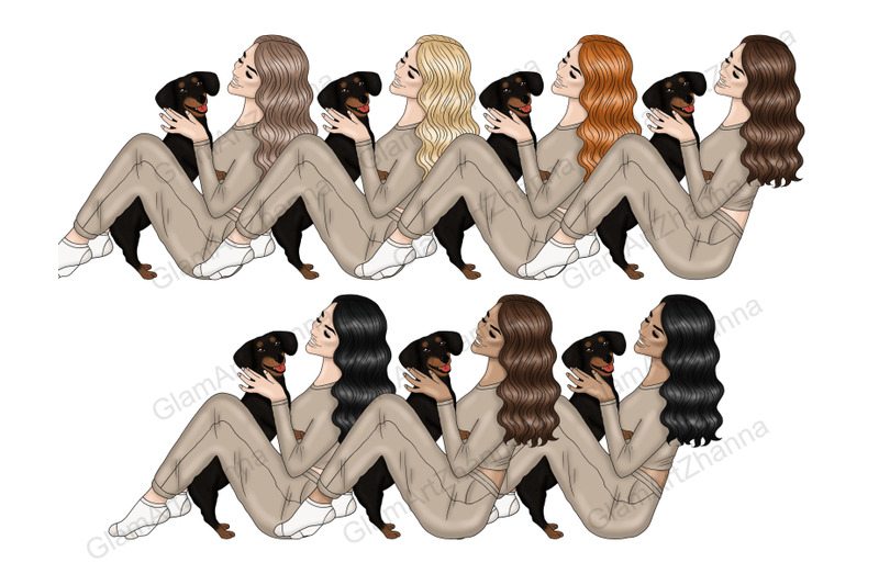 pets-girls-clipart