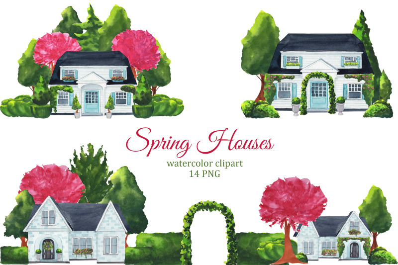 spring-house-watercolor-clipart