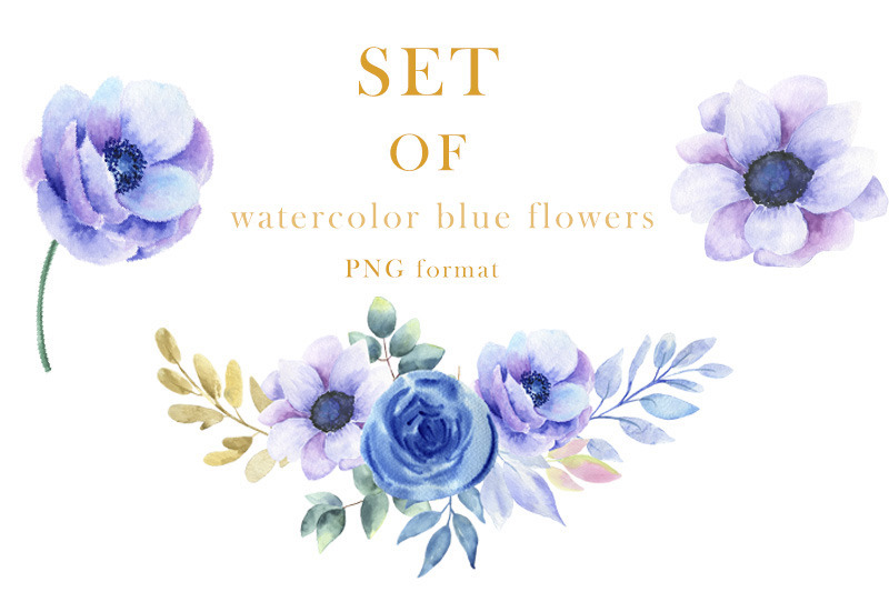 watercolor-blue-flowers