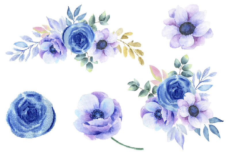 watercolor-blue-flowers