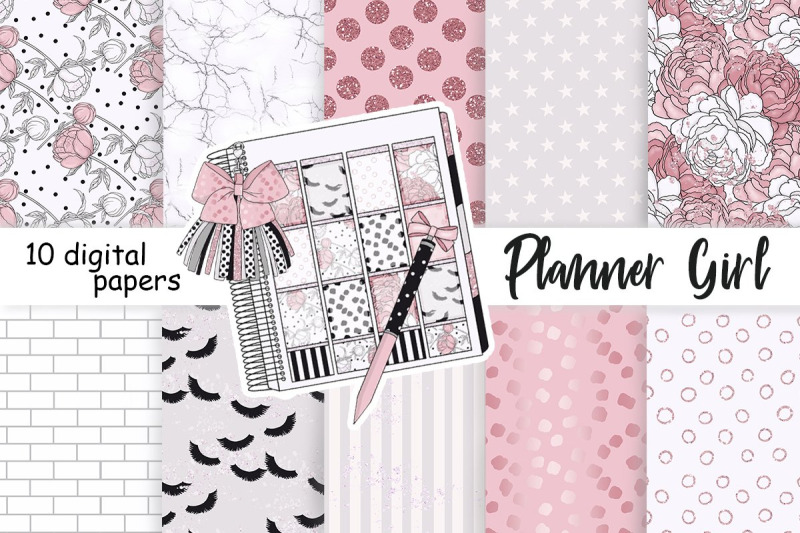 planner-girl-digital-paper-home-office-pattern