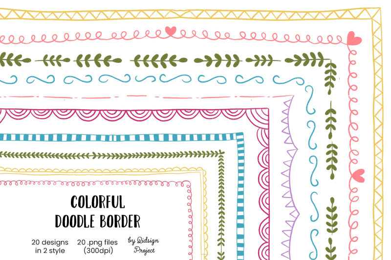 20-hand-drawn-colorful-doodle-border-decorative-elements-border-clip