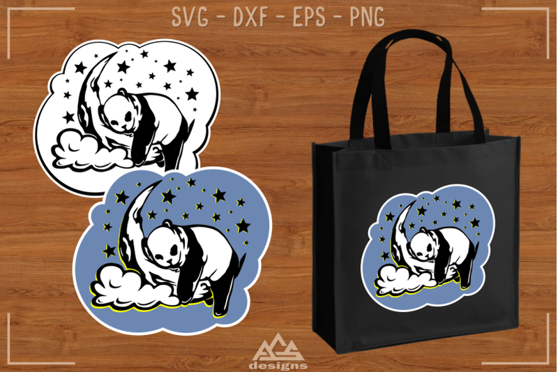 panda-and-moon-stickers-svg-design