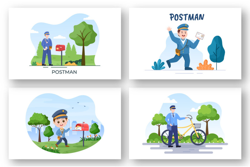 10-postman-cartoon-vector-illustration