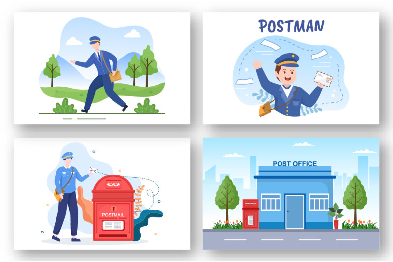 10-postman-cartoon-vector-illustration