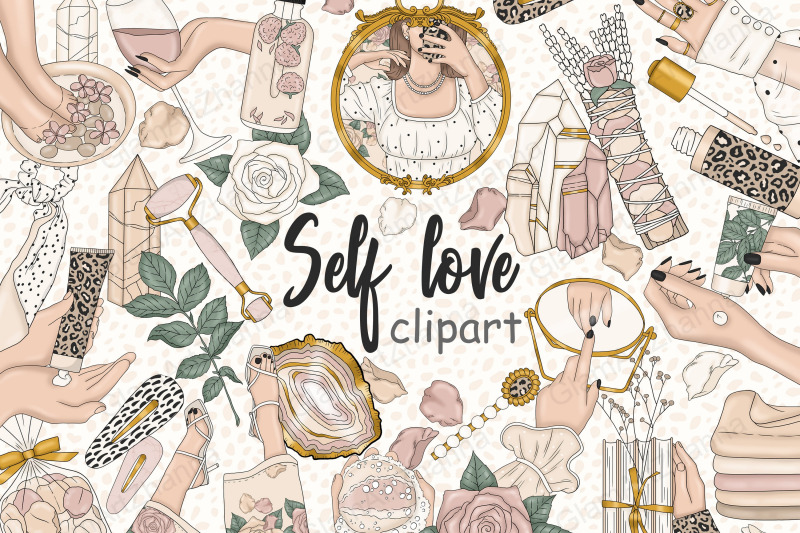 self-love-clipart-relaxing-illustrations