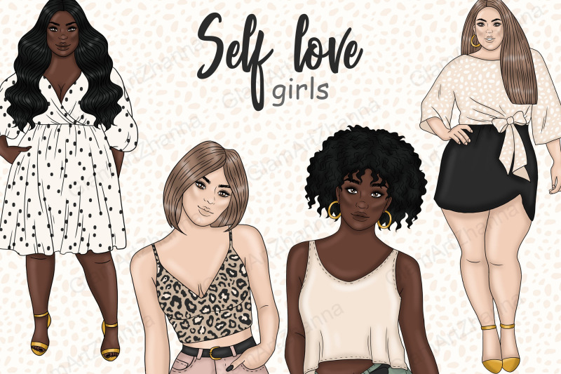 self-love-girl-clipart-relaxing-illustrations