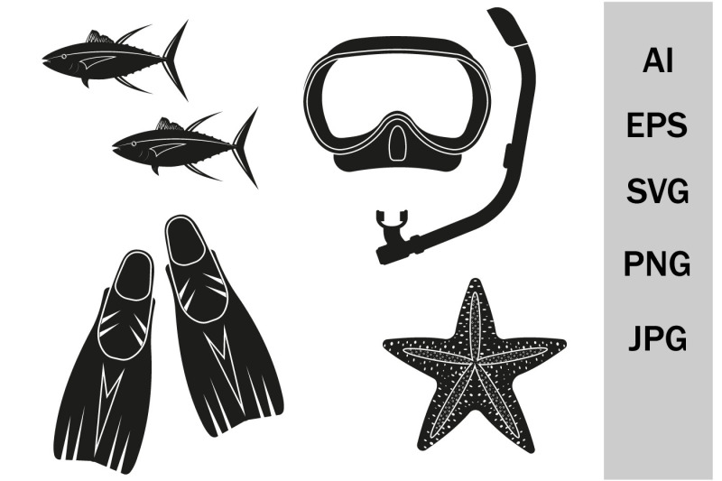 mask-and-fins-for-swimming-svg-fish-svg-starfish-svg