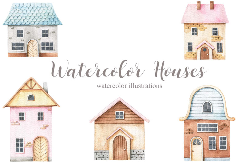 watercolor-houses