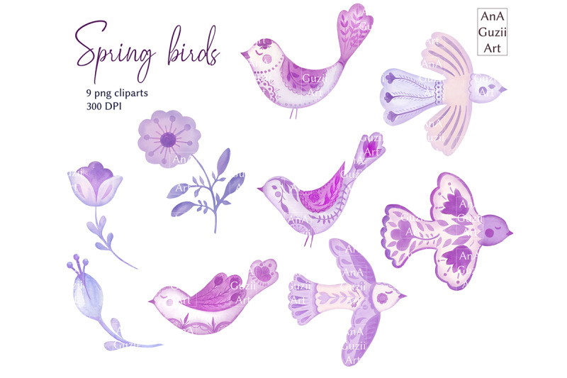 folk-birds-clipart-watercolor-spring-clip-art-easter-clipart