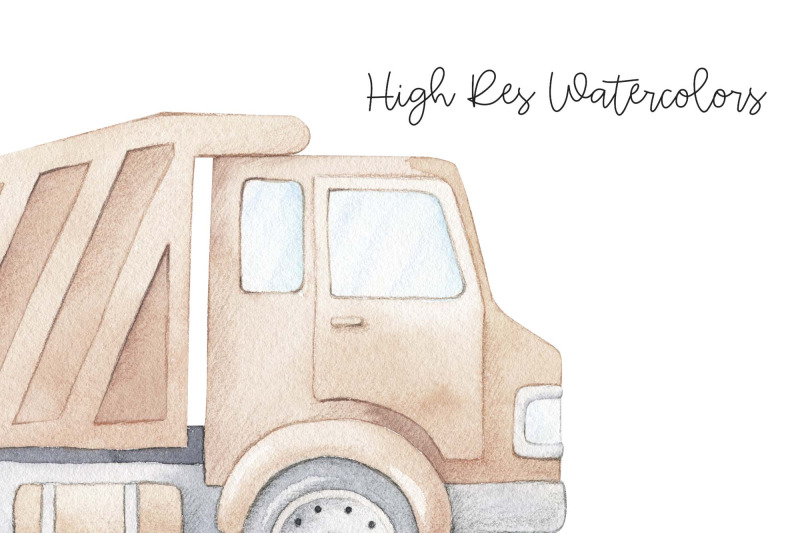 watercolor-construction-trucks