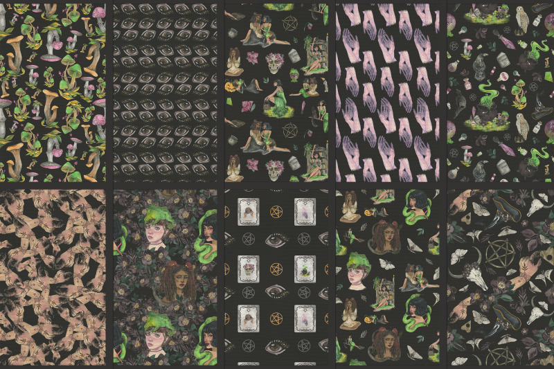 the-witches-seamless-patterns