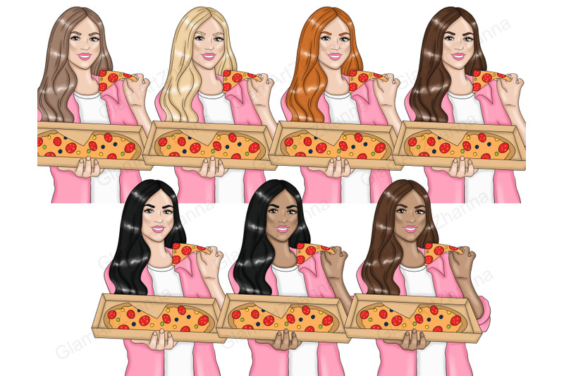 pizza-girls-clipart