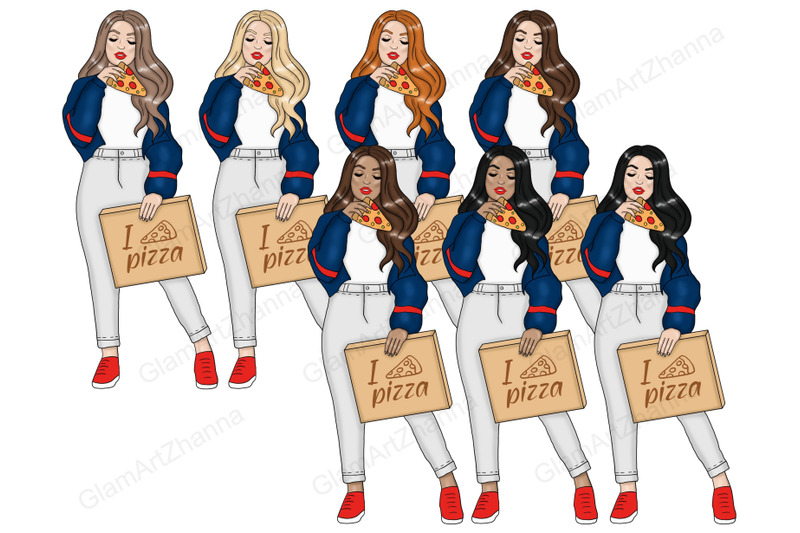 pizza-girls-clipart