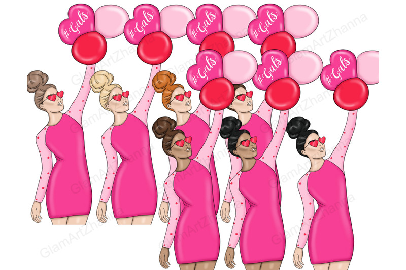 galentine-039-s-day-girls-clipart