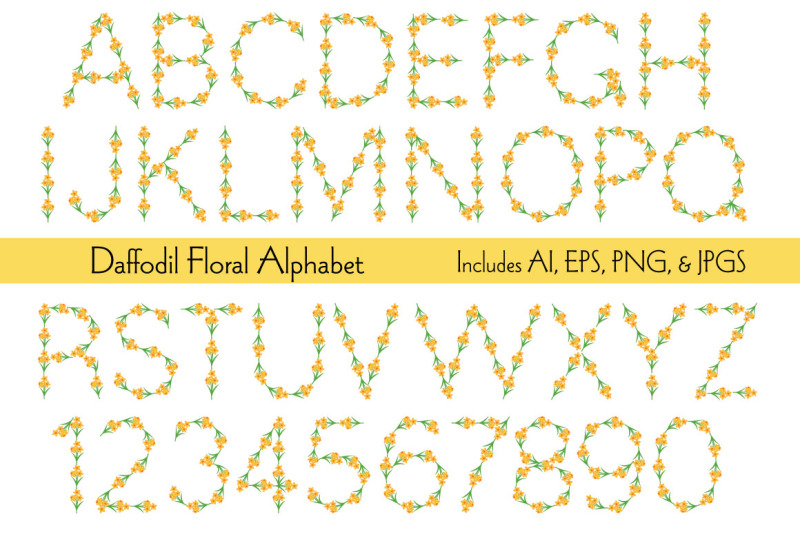 daffodil-floral-alphabet-clipart