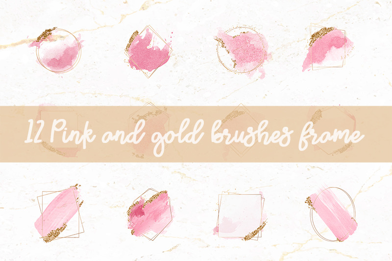 pink-and-gold-brushes-frame