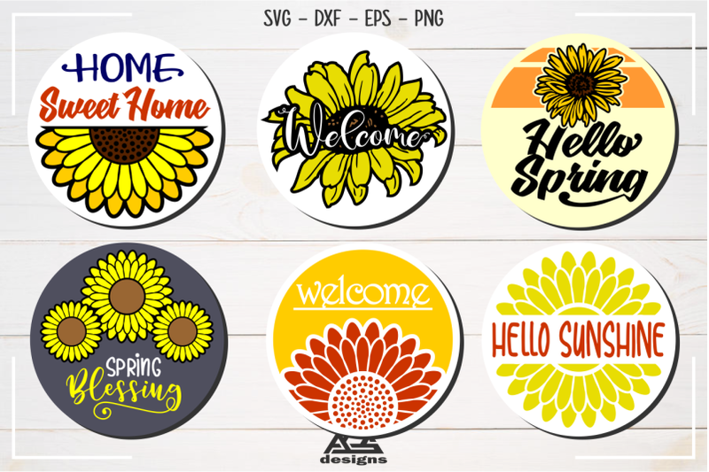 12-sun-flower-spring-door-signs-bundle-svg-design
