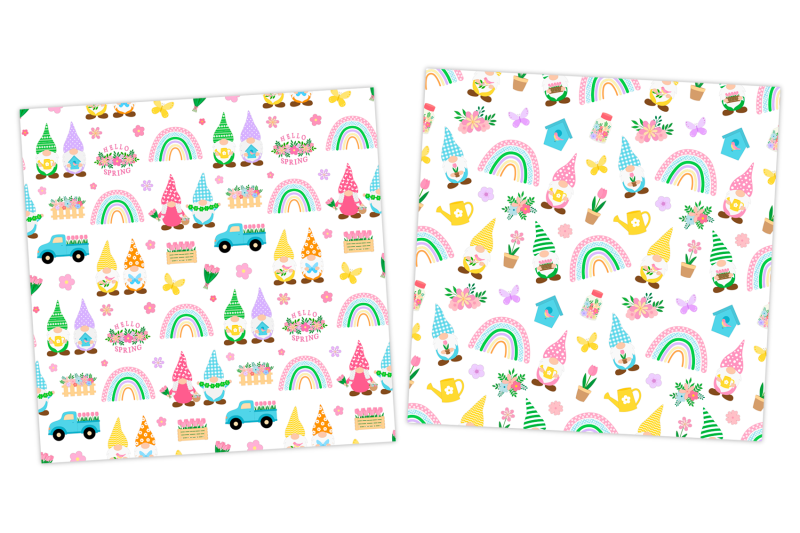 spring-gnomes-pattern-spring-gnomes-svg-gnomes-background