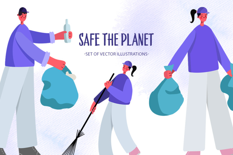 safe-the-planet-set-of-vector-illustrations-ai-format